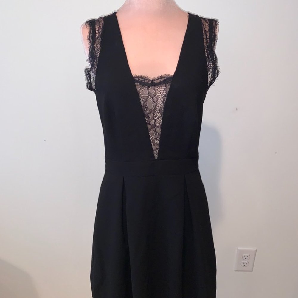 Black BCBGeneration Mini Dress with Lace Detailing